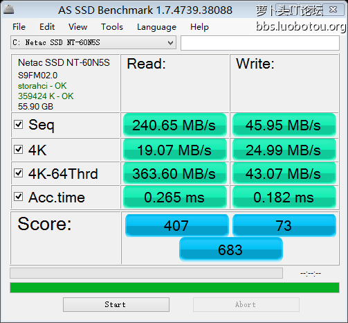 as-ssd-bench Netac SSD NT-60N 2015-05-10 14-16-24.png